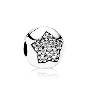 2 Authentic Pandora You’re Star Clip With Clear CZ Retired Pandora Charms